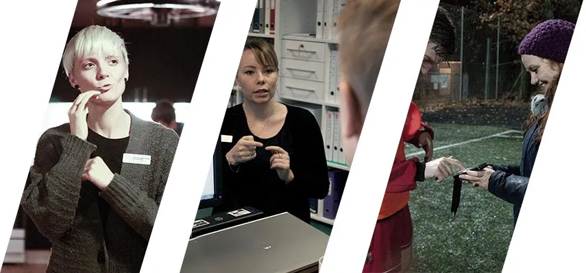 Tegnsprogstolke i arbejde